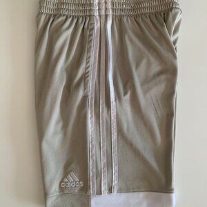 EUC Adidas Shorts Boys Medium Size 10-12 Khaki & White